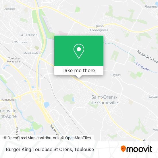 Mapa Burger King Toulouse St Orens