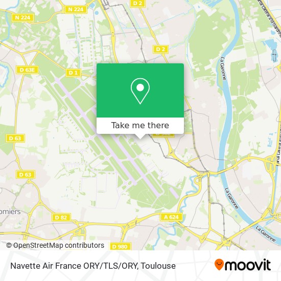 Mapa Navette Air France ORY/TLS/ORY