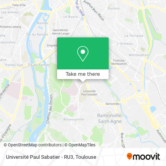 Mapa Université Paul Sabatier - RU3