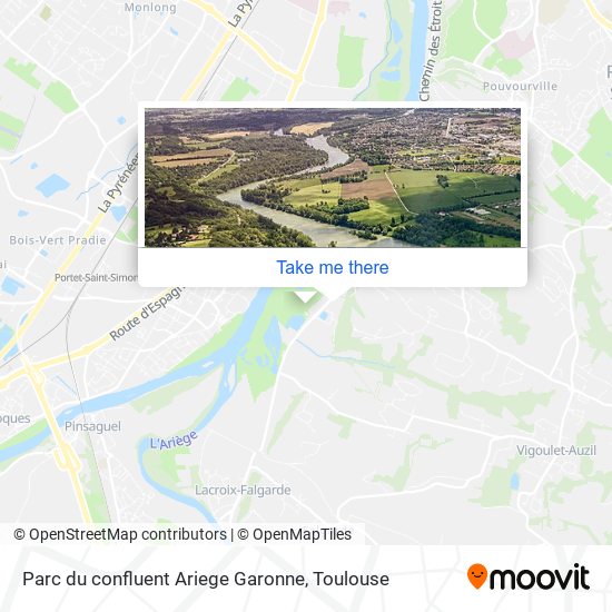 Parc du confluent Ariege Garonne map