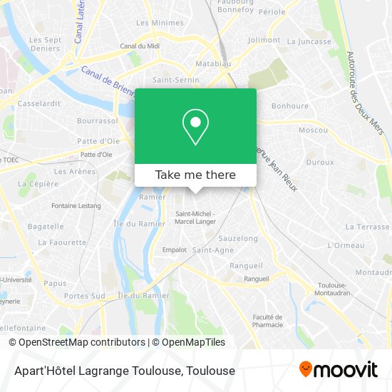Mapa Apart'Hôtel Lagrange Toulouse