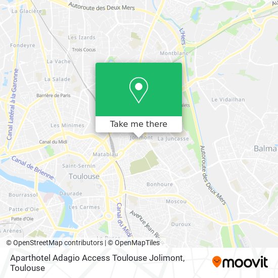 Mapa Aparthotel Adagio Access Toulouse Jolimont