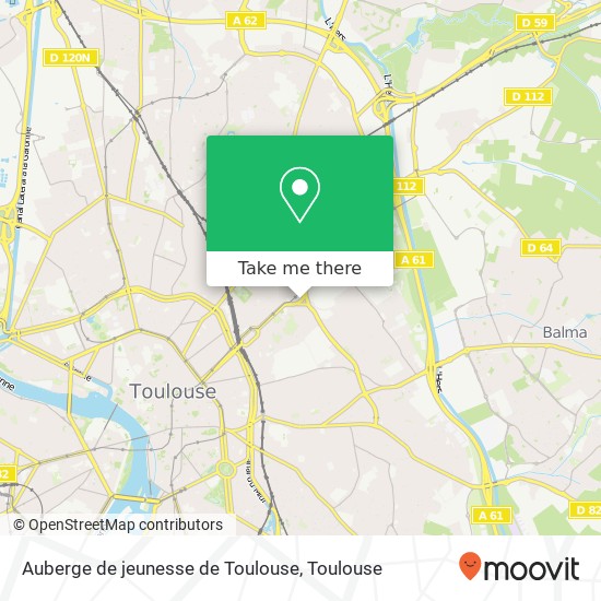 Auberge de jeunesse de Toulouse map
