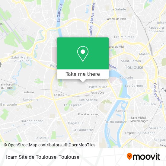Icam Site de Toulouse map