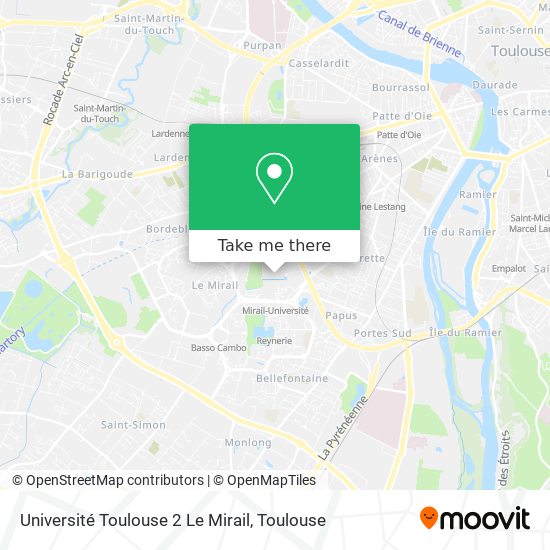 Mapa Université Toulouse 2 Le Mirail