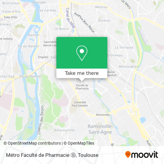 Mapa Métro Faculté de Pharmacie Ⓑ