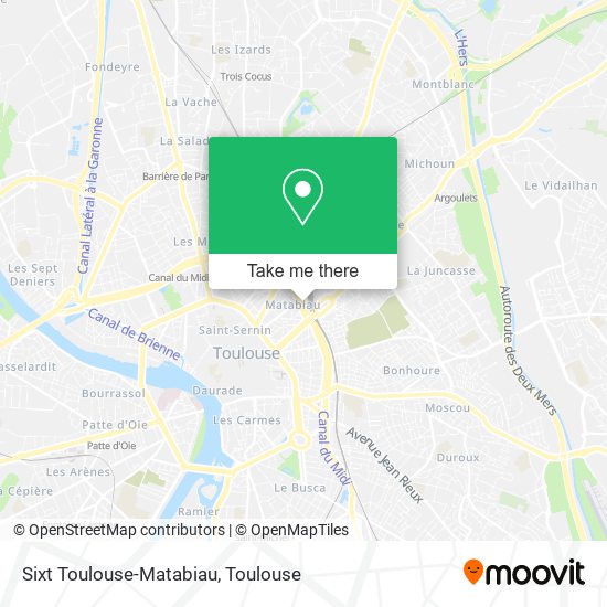 Mapa Sixt Toulouse-Matabiau