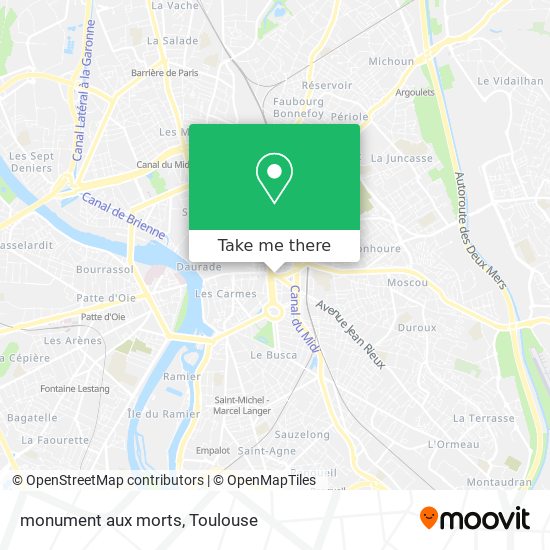 Mapa monument aux morts