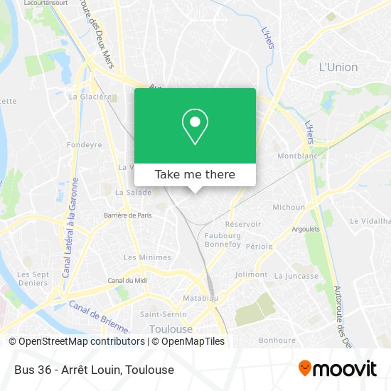 Mapa Bus 36 - Arrêt Louin