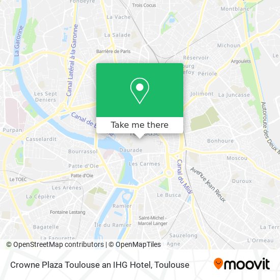 Mapa Crowne Plaza Toulouse an IHG Hotel