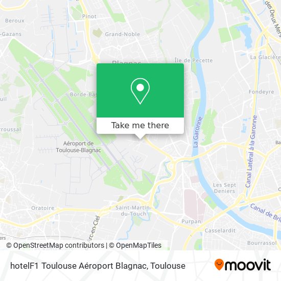 Mapa hotelF1 Toulouse Aéroport Blagnac