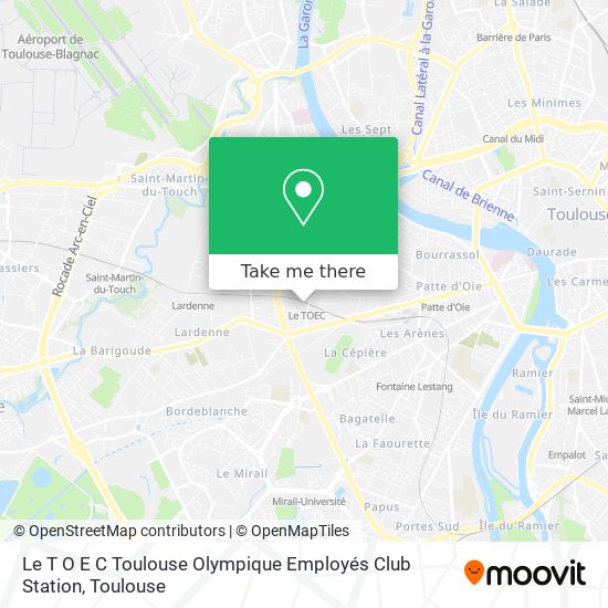 Le T O E C Toulouse Olympique Employés Club Station map