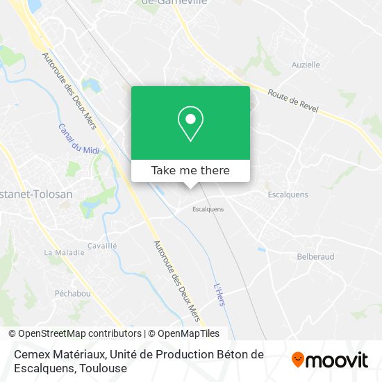 Cemex Matériaux, Unité de Production Béton de Escalquens map