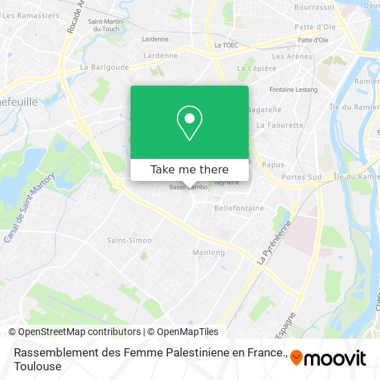 Mapa Rassemblement des Femme Palestiniene en France.