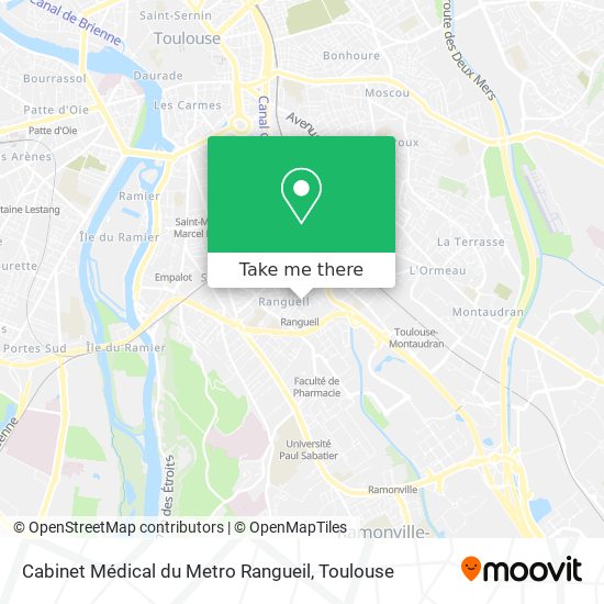 Mapa Cabinet Médical du Metro Rangueil