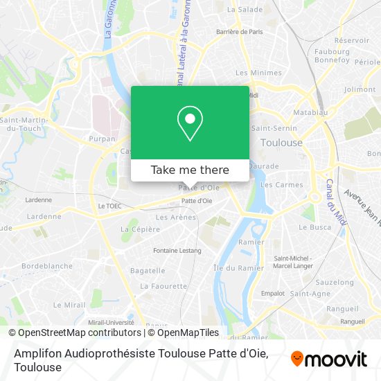 Mapa Amplifon Audioprothésiste Toulouse Patte d'Oie