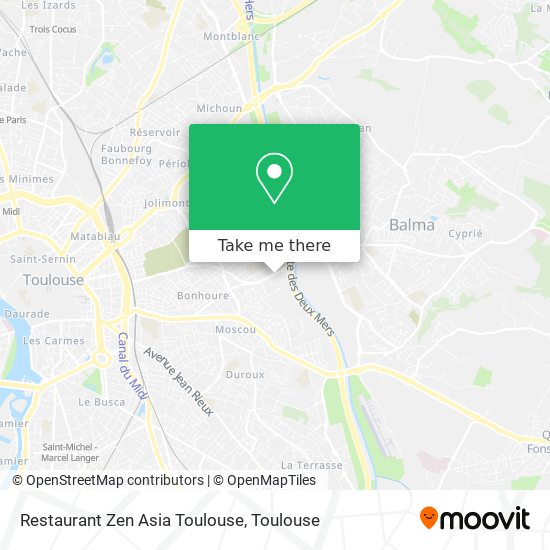 Restaurant Zen Asia Toulouse map