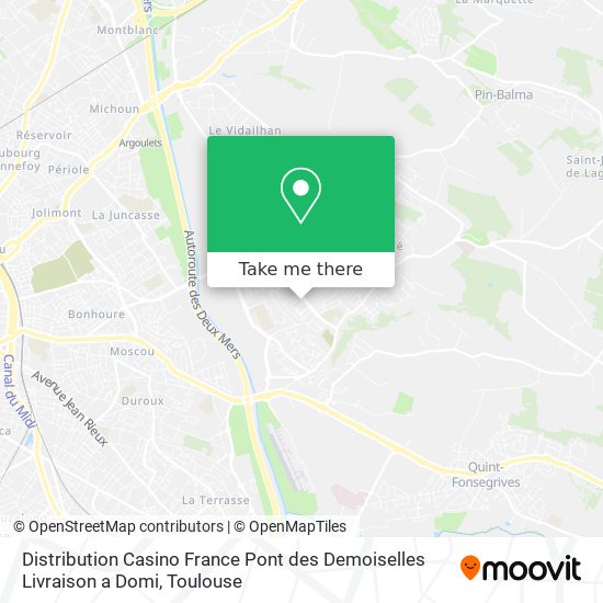 Distribution Casino France Pont des Demoiselles Livraison a Domi map