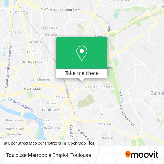 Mapa Toulouse Metropole Emploi