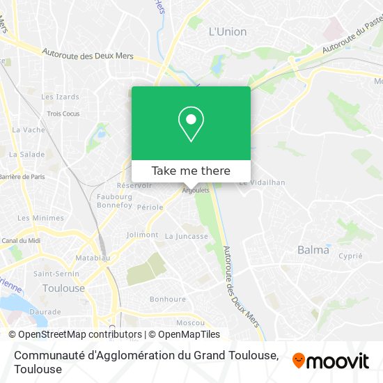 Mapa Communauté d'Agglomération du Grand Toulouse