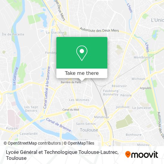 Mapa Lycée Général et Technologique Toulouse-Lautrec