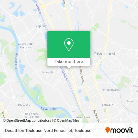 Mapa Decathlon Toulouse Nord Fenouillet