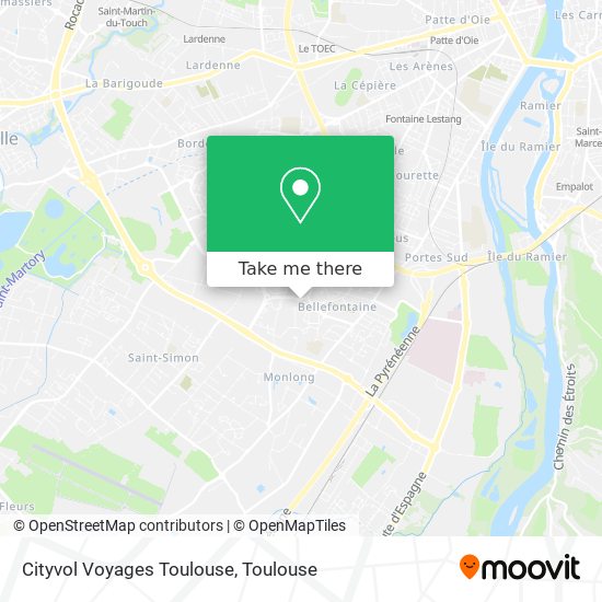 Mapa Cityvol Voyages Toulouse