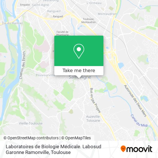 Laboratoires de Biologie Médicale. Labosud Garonne Ramonville map