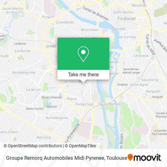 Mapa Groupe Remorq Automobiles Midi Pyrenee