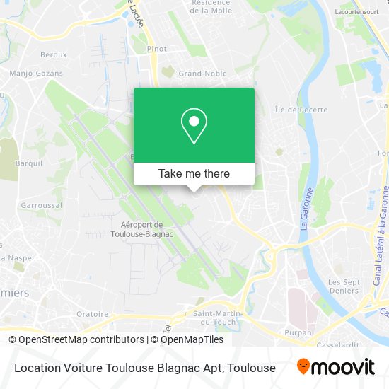 Mapa Location Voiture Toulouse Blagnac Apt