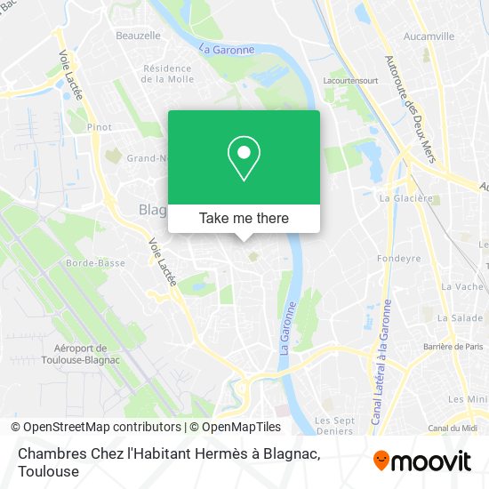 Mapa Chambres Chez l'Habitant Hermès à Blagnac