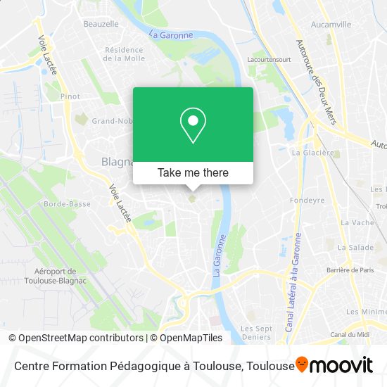 Mapa Centre Formation Pédagogique à Toulouse