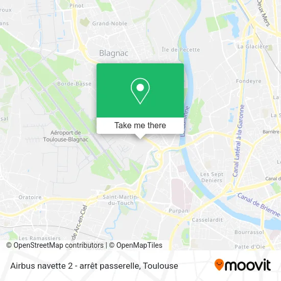 Airbus navette 2 - arrêt passerelle map