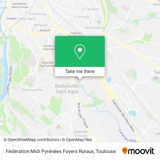 Fédération Midi Pyrénées Foyers Ruraux map