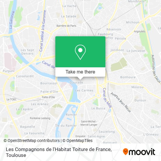 Les Compagnons de l'Habitat Toiture de France map