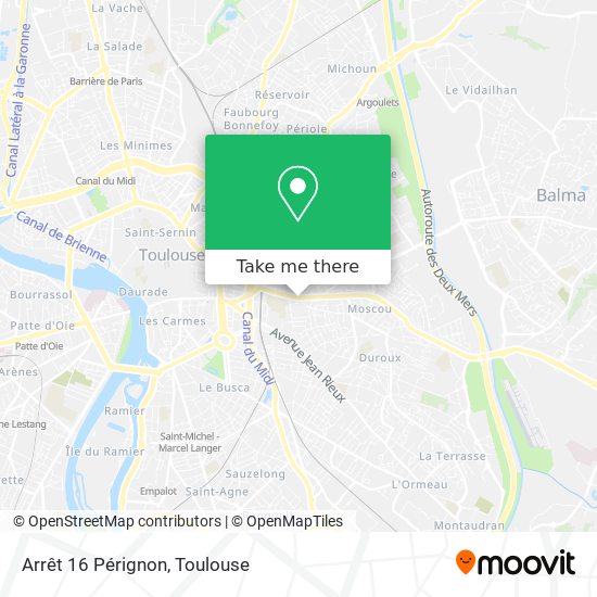 Arrêt 16 Pérignon map