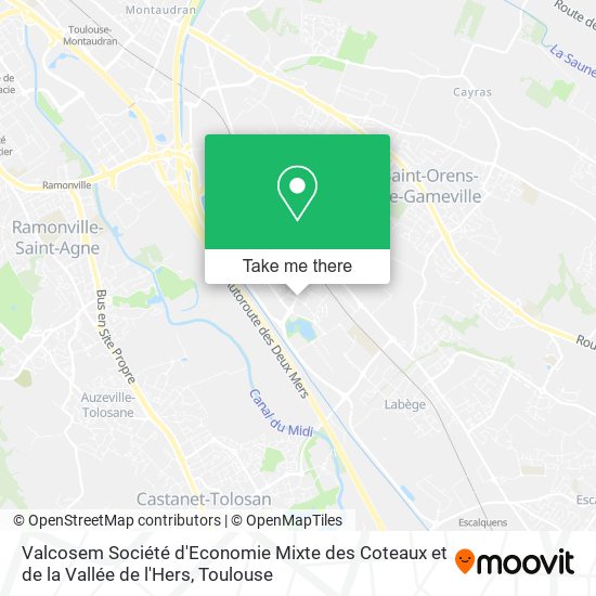 Valcosem Société d'Economie Mixte des Coteaux et de la Vallée de l'Hers map