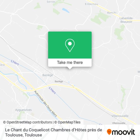 Le Chant du Coquelicot Chambres d'Hôtes près de Toulouse map