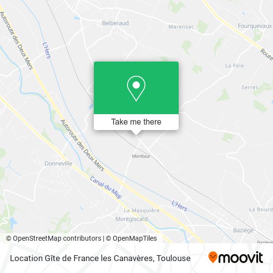 Location Gîte de France les Canavères map