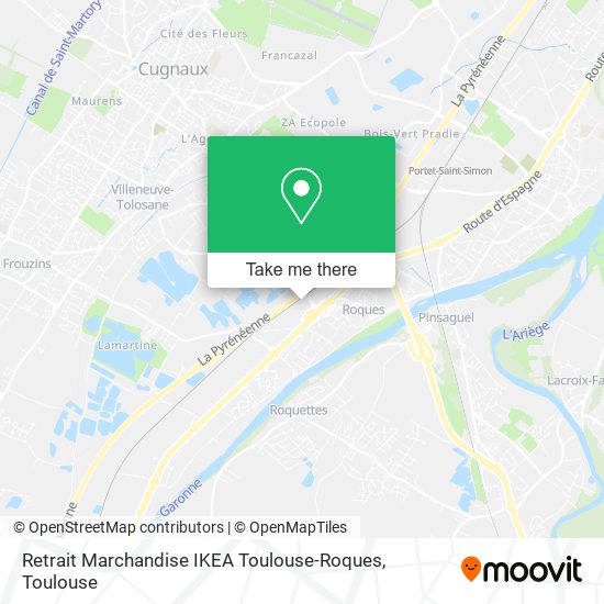 Mapa Retrait Marchandise IKEA Toulouse-Roques