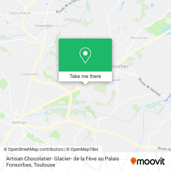 Mapa Artisan Chocolatier- Glacier- de la Fève au Palais Fonsorbes