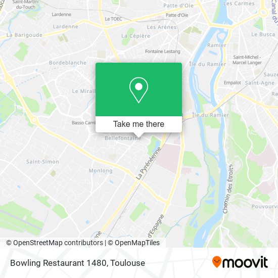 Bowling Restaurant 1480 map