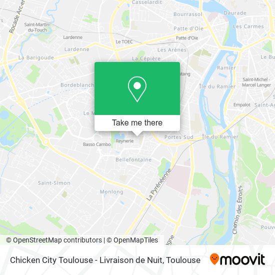 Mapa Chicken City Toulouse - Livraison de Nuit