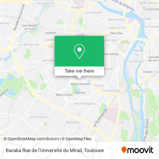 Baraka Rue de l'Université du Mirail map