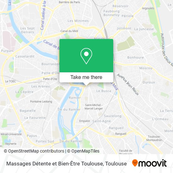 Mapa Massages Détente et Bien-Être Toulouse