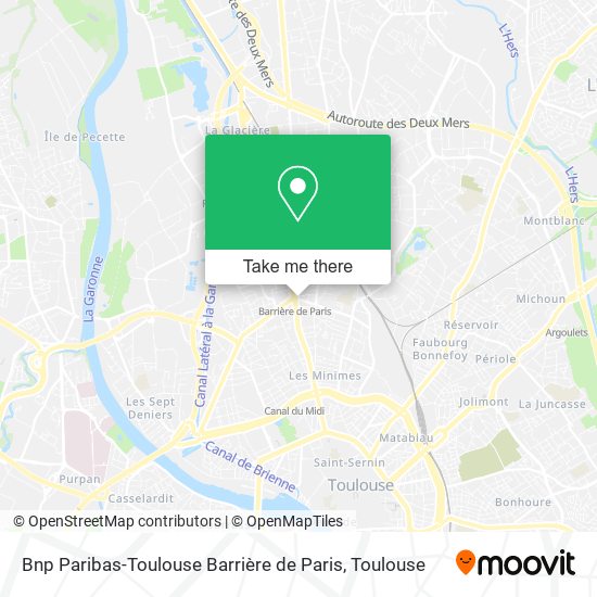 Mapa Bnp Paribas-Toulouse Barrière de Paris