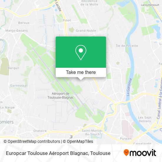 Mapa Europcar Toulouse Aéroport Blagnac