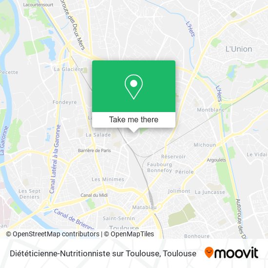 Mapa Diététicienne-Nutritionniste sur Toulouse