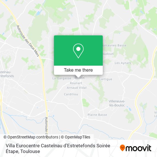 Villa Eurocentre Castelnau d'Estretefonds Soirée Étape map