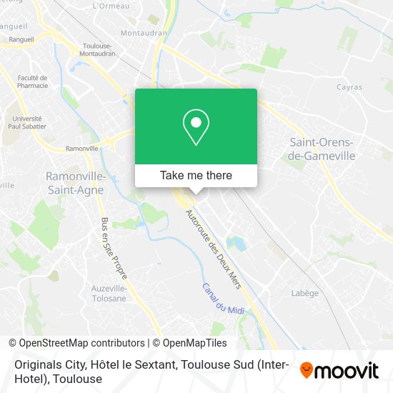 Originals City, Hôtel le Sextant, Toulouse Sud (Inter-Hotel) map